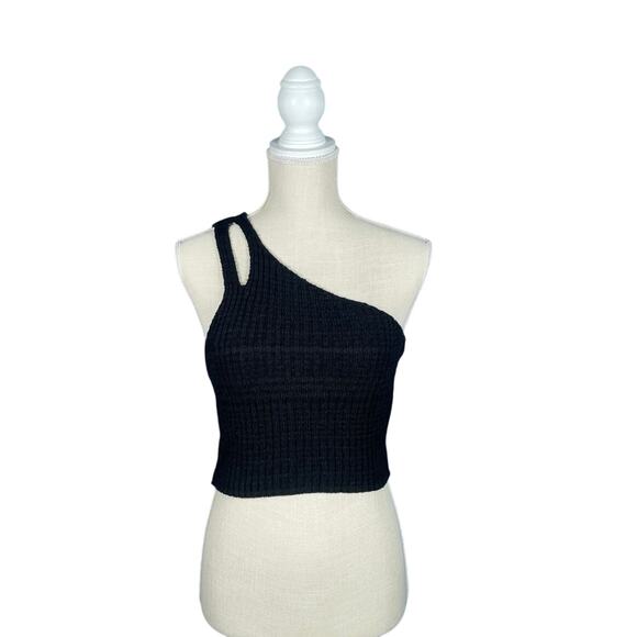 Urban Outfitters Sweaters - Urban Outfitters Sweater Womens Small Black Asymmetric One Strap Ribbed Summer